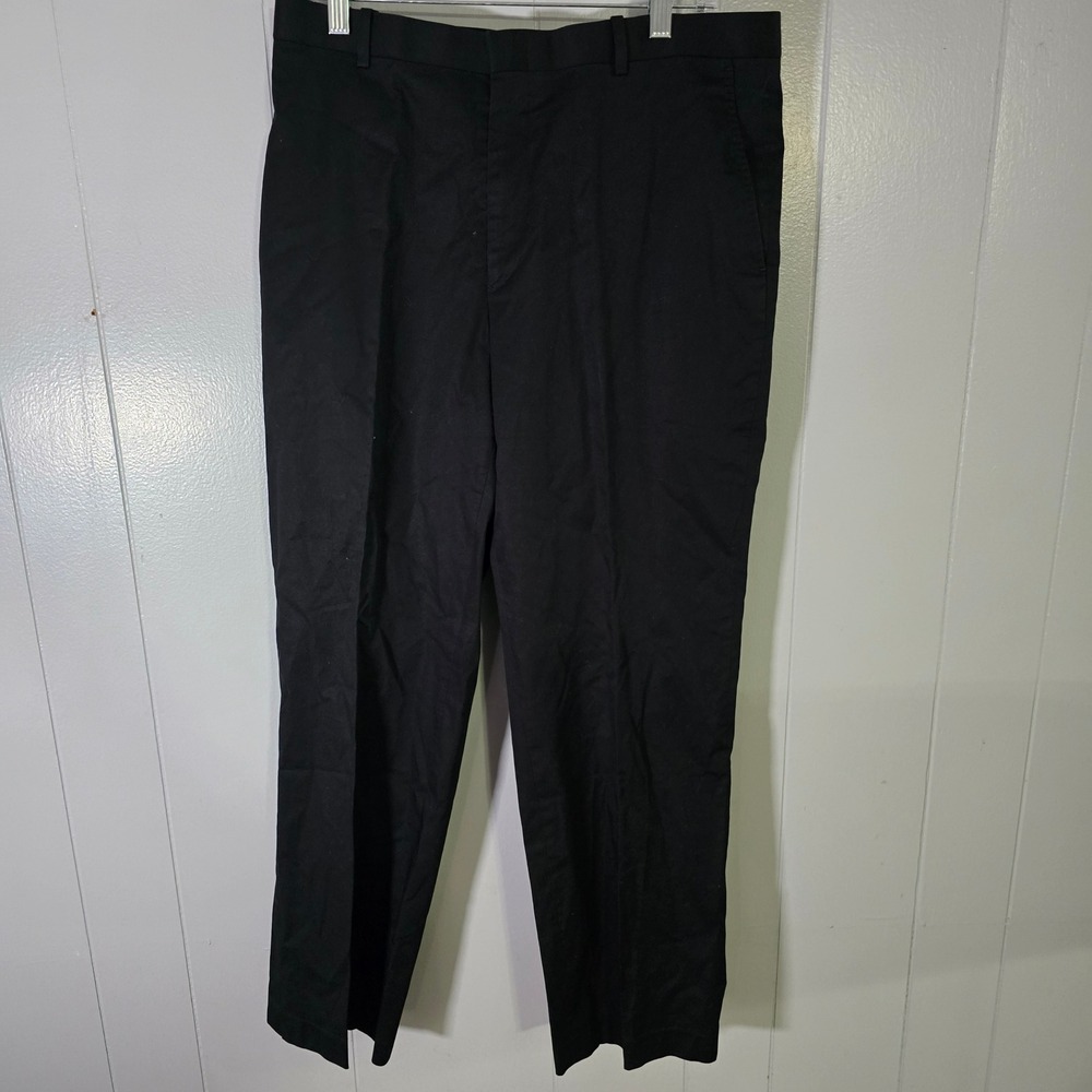 INC International Concepts Mens 34x30 Black Chino Pants Flat‎ Front Cotton Lycra